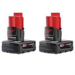 Milwaukee M12 Red Lithium XC 3ah Battery 2/Pack 48-11-2412