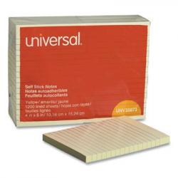 Universal Self-Stick Note Pads, Lined, 4in x 6in Yellow, 100-Sheet, 12/Pack 35673