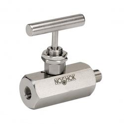 Noshok 400 7/16-20 Unified Fine (UNF) 2B Female x Female 316 Stainless Steel Hard Seat 0.187in Orifice Needle Valve - 442-FFS