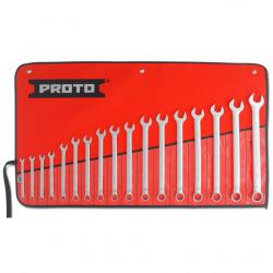 Proto 17 Piece Full Polish Metric Combination Wrench Set 12 Point J1200RM-T500