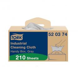 Tork Multi-Purpose Industrial Cleaning Cloth with Handy Box 16.3in x 14in - Gray 210/Box 520374
