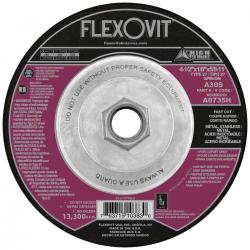 Flexovit 4-1/2in x 1/8in x 5/8in-11 Depressed Center Cutoff Wheel High Performance A30S Type 27 Spin-On A0735H 