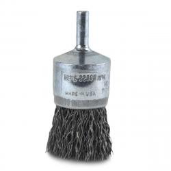 Flexovit 1in x 1/4in Shank Crimped Wire End Brush High Performance .020 Carbon C1890