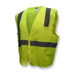 Radians Hi-Viz Green XL Economy Type R Class 2 Solid Safety Vest with Zipper SV2ZGSXL