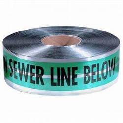 2in x 1,000ft "Caution Sewer Line Below" Green 5 Mil Detectable Magnatec Tape 31-052