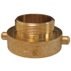 Dixon 2-1/2in Female Fire Hose Thread NST (NH) x 2in MIP Hydrant Adapter Pin Lug Brass HA2520T