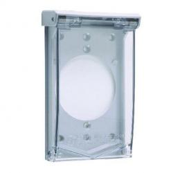 Pass and Seymour Clear 1-Gang Weatherproof Thermoplastic Self-Closing Cover with 2.13in Hole 3795 