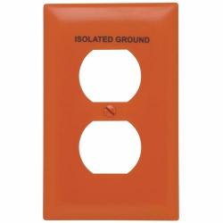 Pass and Seymour 1-Gang Pad Printed Wall Plate Isolated Ground Duplex Receptacle Orange TP8IG 