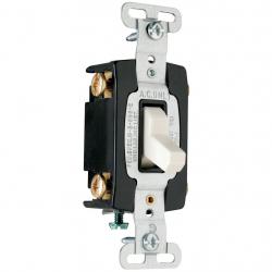 Pass and Seymour CSB15AC4I 15a Construction 4-Way Switch, Back and Side-Wire 120v/277v Ivory CSB15AC4-I