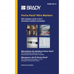Brady PWM-PK-5 Port-Pack Wire Marker Contains (A,B,C) 262-31205