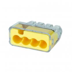 Ideal 34 In-Sure Push-In Wire Connector 4-Port Yellow 100/Box 30-1034