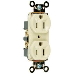 Pass and Seymour 5262I 15a Hard Use Spec Grade Duplex Receptacle Back and Side-Wire Ivory 125v 5262-I