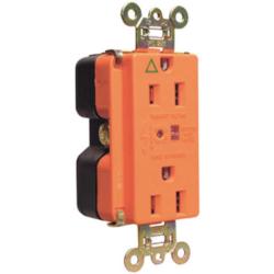 Pass and Seymour IG5262OSP 15a Isolated Ground Surge Protective Duplex Receptacle Orange with Audible Alarm and LED Indicator IG5262-OSP