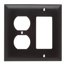 Pass and Seymour 2-Gang Combination Duplex Receptacle/ Decorator GFCI Cover Plate Brown  P826 N/A