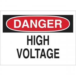 Brady 10in x 14in Danger High Voltage Sign Fiberglass 262-47005