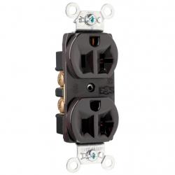 Pass and Seymour 20a Construction Grade Duplex Receptacle Back and Side Wire 125v Brown CRB5362