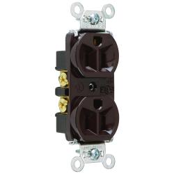 Pass and Seymour 15a Hard Use Spec Grade Receptacle Back and Side Wire 125v Brown 5262