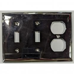 Pass and Seymour 3-Gang Chrome Cover Plate 2-Toggle, 1 Duplex Receptacle DG36 N/A