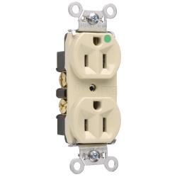 Pass and Seymour 8200HI 15a Heavy Duty Hospital Grade Compact Design Rreceptacles Back and Side Wire 125v Ivory 8200-HI