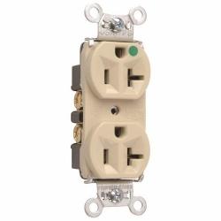 Pass and Seymour 8300HI 20a Heavy Duty Hospital Grade Compact Design Rreceptacles Back and Side Wire 125v Ivory 8300-HI