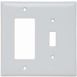 Pass and Seymour SP126W 2-Gang Togggle/Decorator GFCI Cover Plate White SP126-W 