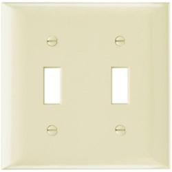 Pass and Seymour SP2I 2-Gang Toggle Switch Cover Plate Ivory SP2-I 