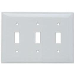Pass and Seymour SP3W 3-Gang Toggle Swtich Cover Plate White  SP3-W 