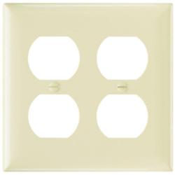 Pass and Seymour SP82I 2-Gang Duplex Receptacle Cover Plate Ivory SP82-I 
