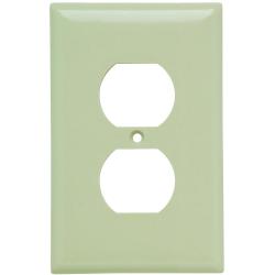 Pass and Seymour SPJ8I 1-Gang Jumbo Duplex Receptacle Cover Plate Ivory SPJ8-I 