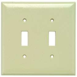 Pass and Seymour SPJ2I  2-Gang Jumbo Toggle Switch Cover Plate Ivory SPJ2-I 