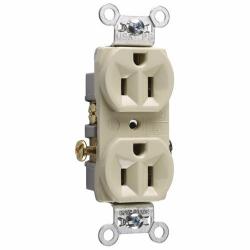 Pass and Seymour CR15I Commerical Spec Grade Duplex Receptacle Side Wire 125v Ivory CR15-I