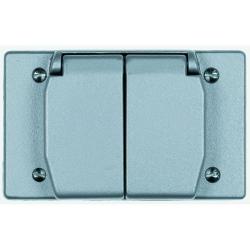 Pass and Seymour 1-Gang Heavy Cast Aluminum Duplex Receptacle Cover Horizontal 4510