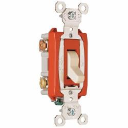 Pass and Seymour PS20AC3I 20a 3-Way Toggle Switch Back and Side Wire Industrial Extra Heavy Duty Spec Grade 120v/277v Ivory  PS20AC3-I