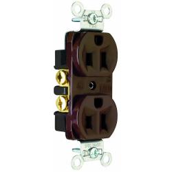Pass and Seymour 15a Construction Spec Grade Receptacle Back and Side Wire Brown 125v CRB5262