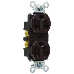 Pass and Seymour 15a Heavy Duty Grade Spec Duplex Receptacle Back and Side Wire 250v Brown 5662 