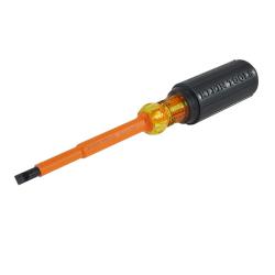 Klein 1/4in x 4in Slotted Cabinet Tip Insulated Screwdriver 602-4-INS