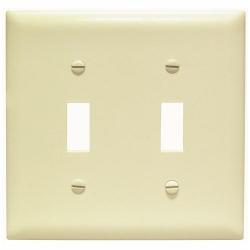 Pass and Seymour TP2I 2-Gang Toggle Switch Cover Plate Ivory TP2-I 