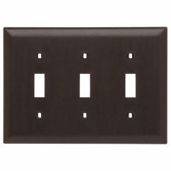 Pass and Seymour 3-Gang Toggle Switch Cover Plate Brown TP3 