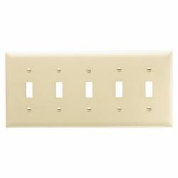 Pass and Seymour TP5I 5-Gang Toggle Switch Cover Plate Ivory TP5-I 