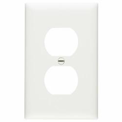 Pass and Seymour TP8W 1-Gang Duplex Receptacle Cover Plate White TP8-W