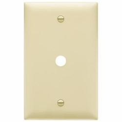 Pass and Seymour TP11I 1-Gang Single Telephone or Cable Outlet 13/32in Hole Box Mounted Nylon Cover Plate Ivory TP11-I