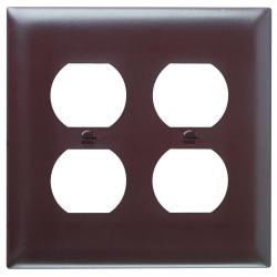 Pass and Seymour 2-Gang Duplex Receptacle Cover Plate Brown TP82 