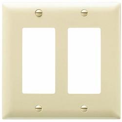 Pass and Seymour TP262I 2-Gang Decorator/GFCI Cover Plate Ivory TP262-I 