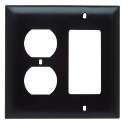 Pass and Seymour 2-Gang Combination Duplex Receptacle/ Decorator GFCI Cover Plate Brown TP826 