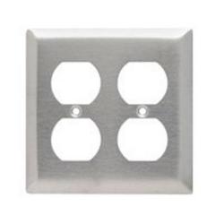 Pass and Seymour 2-Gang Duplex Receptacle Cover Plate 302/304SS SS82