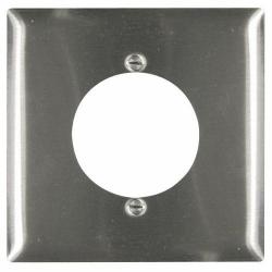 Pass and Seymour 2-Gang Power Outlet Receptacle 2.1563in Hole for 2.125in Device Cover Plate 302/304SS SS702