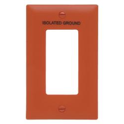 Pass and Seymour TP26IG 1-Gang Decorator/GFCI Isolated Ground Cover Plate Orange TP26-IG 