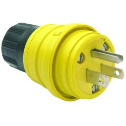 Pass and Seymour 15a Watertight Straight Blade Plug Yellow 125v 14W47