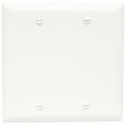 Pass and Seymour TP23W 2-Gang Blank Cover Plate White TP23-W