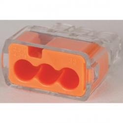 Ideal 33 In-Sure Push-in Wire Connector 3-Port Orange 100/Box 30-1033